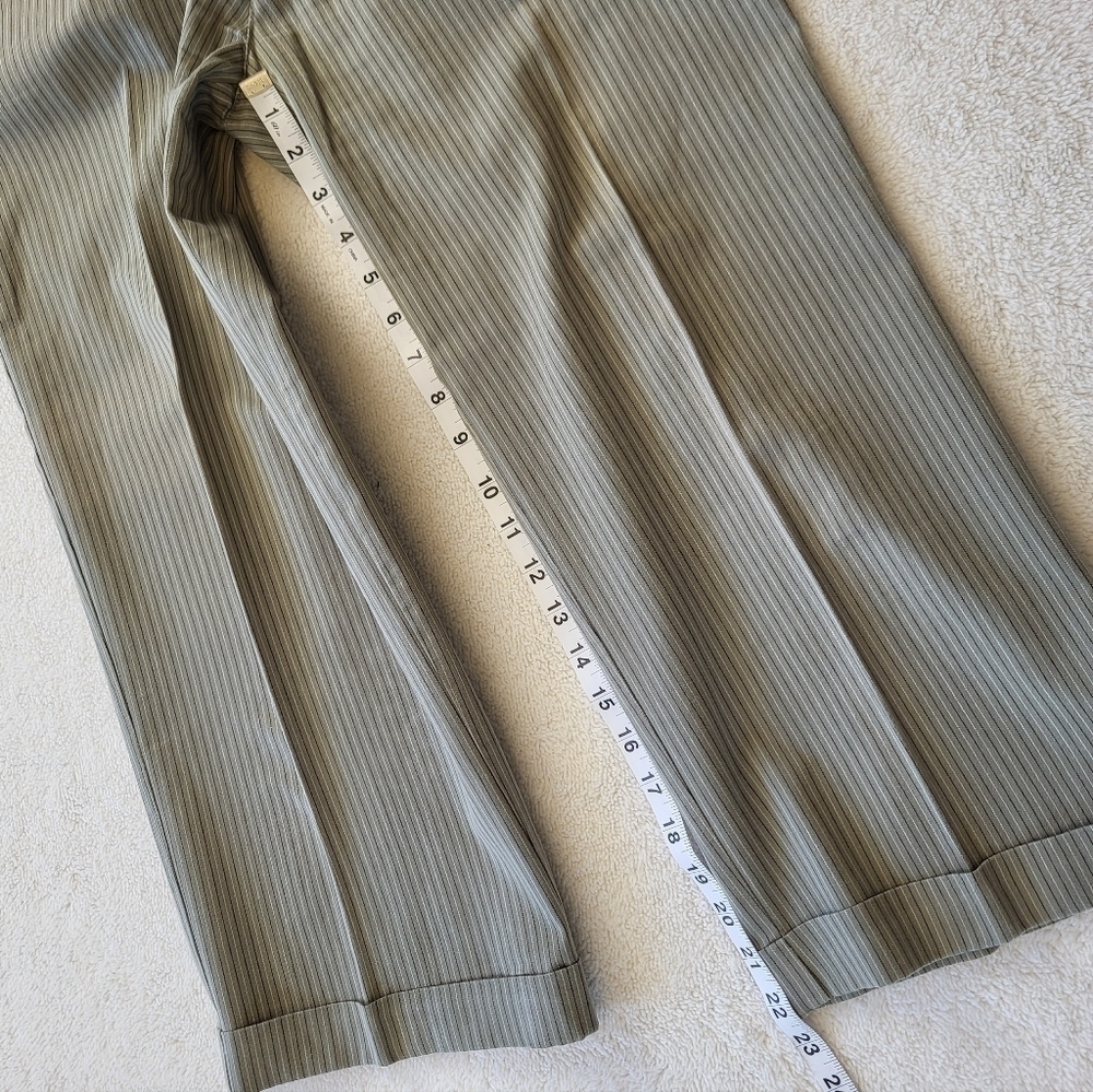 Caribbean Joe Brown Striped Cuffed Creased Capris Women's Size 8 - Picture 6 of 9